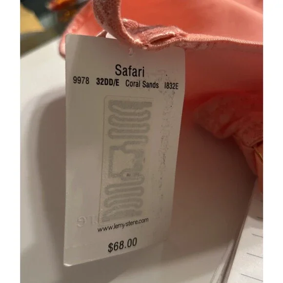 Le Mystere Coral Safari Plunge Full Busted Underwire Bra Style 9978  32 DD/E NWT - Picture 7 of 7